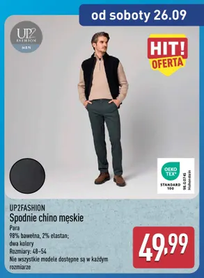 Spodnie chino męskie Up2fashion promocja w Aldi