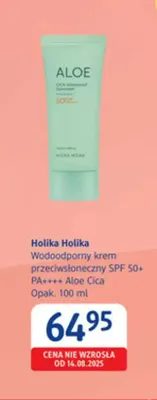 Wodoodporny krem przeciwsłoneczny SPF 50+ Aloe Cica Holika Holika promocja w Drogerie DM
