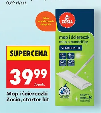 Mop i ściereczki Zosia starter kit promocja w Biedronka