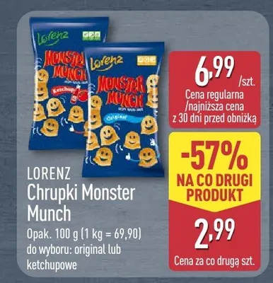 Chrupki Monster Munch ketchupowe do wyboru: original lub promocja w Aldi