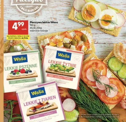 Pieczywo lekkie pszenne Wasa promocja w Delikatesy Centrum