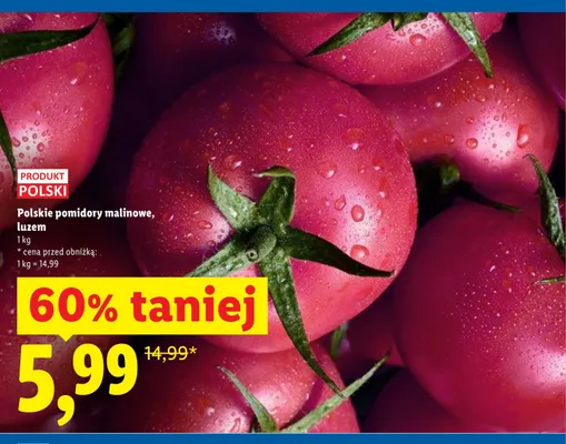 Pomidory malinowe luzem polskie promocja w Lidl