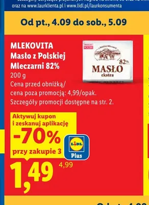 Masło ekstra z Polskiej Mleczarni promocja w Lidl