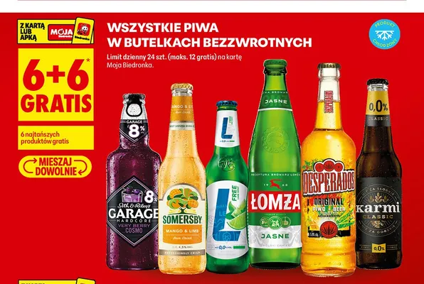 Piwa w butelkach bezzwrotnych promocja w Biedronka