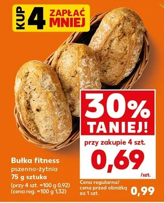 Bułka fitness pszenno-żytnia 75g sztuka promocja w Kaufland