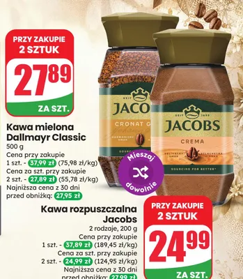 Kawa rozpuszczalna Jacobs Crema promocja w Dino