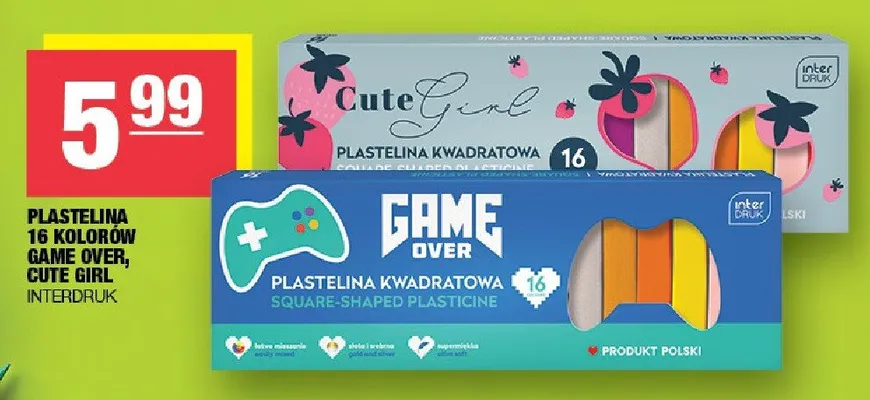 Plastelina 16 kolorów Interdruk Cute Girl promocja w SPAR