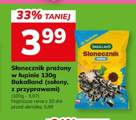 Słonecznik prażony w łupinie z przyprawami 130g promocja w Hitpol