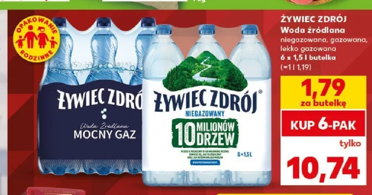 Woda źródlana gazowana Żywiec Zdrój promocja w Kaufland