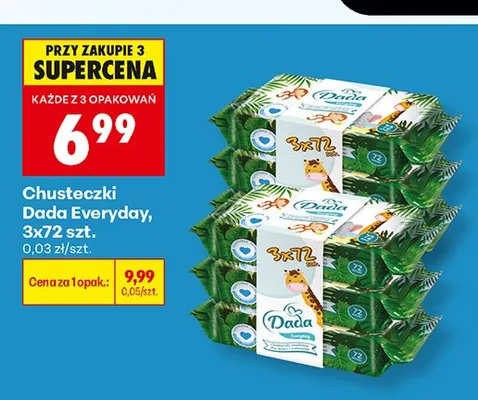 Chusteczki nawilżane Dada Everyday 3-pak promocja w Biedronka
