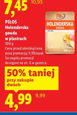 Holanderska gouda w plastrach promocja w Lidl