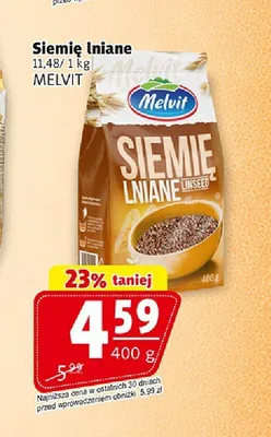 Siemię lniane Melvit promocja w Prim Market