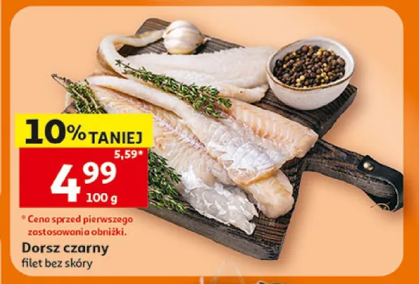 Dorsz czarny filet bez skóry promocja w Auchan