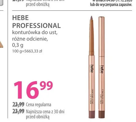 Konturówka do ust HEBE PROFESSIONAL promocja w Hebe