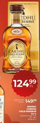 Whisky Cardhu Gold Reserve szkocka single malt alk. 40% promocja w Duży Ben