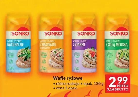 Wafle ryżowe różne rodzaje Sonko promocja w Makro