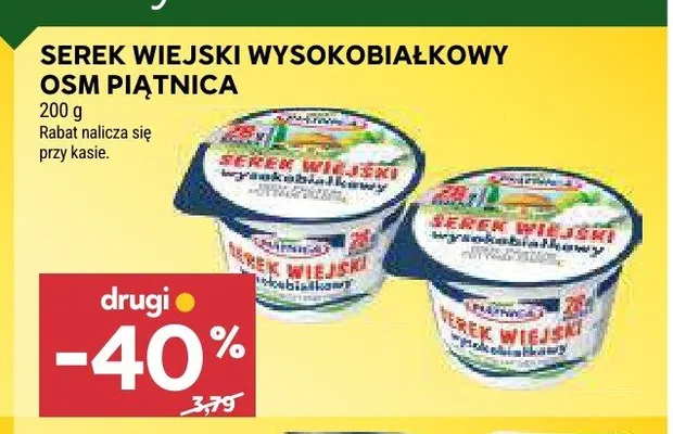 Serek wiejski wysokobiałkowy OSM Piątnica promocja w Stokrotka