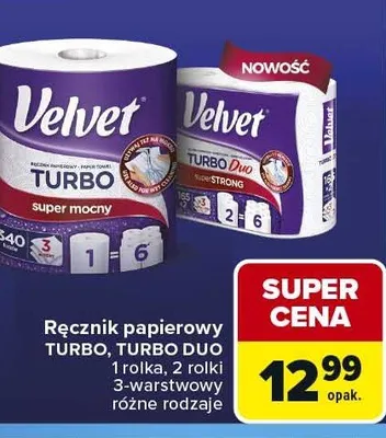 Ręcznik papierowy Velvet promocja w Carrefour Market