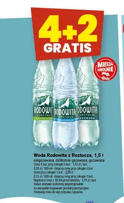 Woda delikatnie gazowana Rodowita z Roztocza promocja w Twój Market