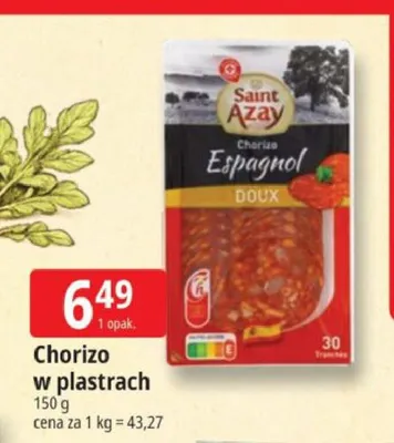 Chorizo w plastrach Saint Azay promocja w Leclerc