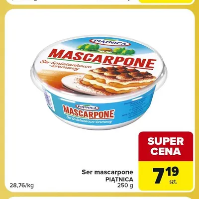 Ser mascarpone Piątnica promocja w Carrefour Market