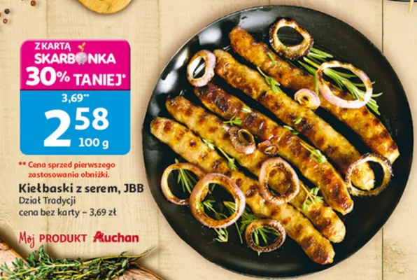 Kiełbaski z serem, JBB promocja w Auchan