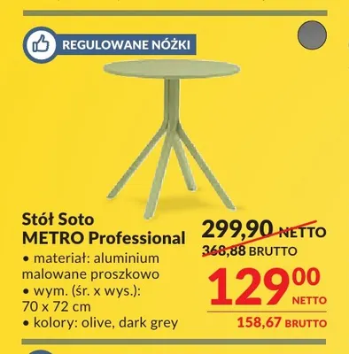 Stół Soto Metro Professional promocja w Makro
