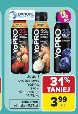 Jogurt proteinowy Danone YoPro smak stracciatella promocja w Carrefour Market