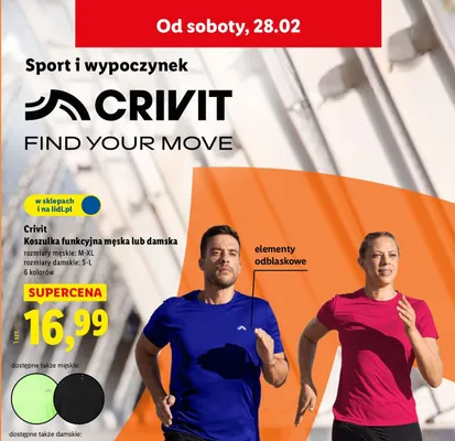 Koszulka funkcyjna męska lub damska promocja w Lidl