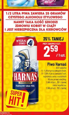 Piwo Harnaś Jasne Pełne promocja w POLOmarket