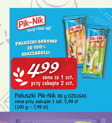Paluszki serowe Pik-Nik Dziugas promocja w CEZAR Delikatesy