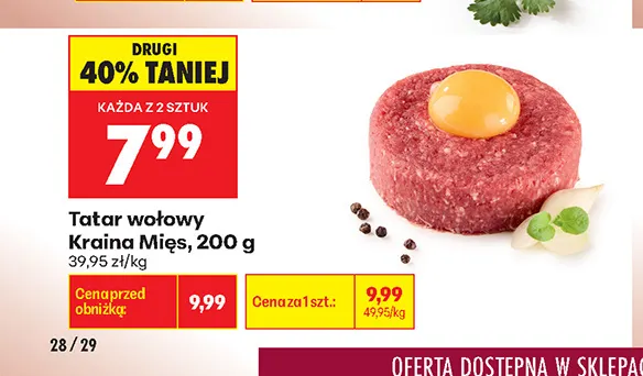 Tatar wołowy Kraina Mięs promocja w Biedronka