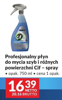 Profesjonalny płyn do mycia szyb i różnych powierzchni Cif spray promocja w Makro