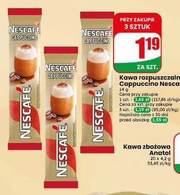Kawa rozpuszczalna Cappuccino Nescafé promocja w Dino