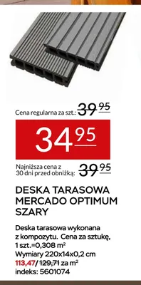 Deska tarasowa Mercado Optimum szary promocja w Abra Meble