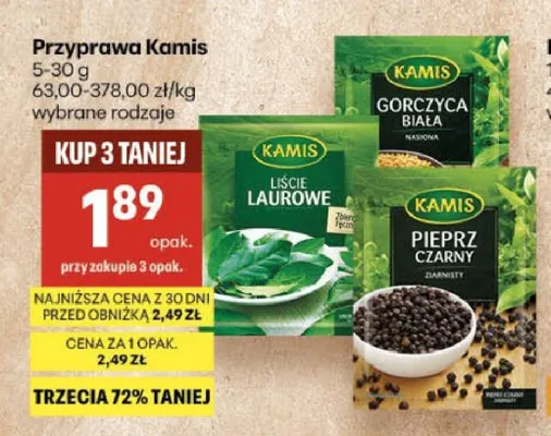 Przyprawa Kamis Pieprz Czarny Ziarnisty promocja w Delikatesy Centrum