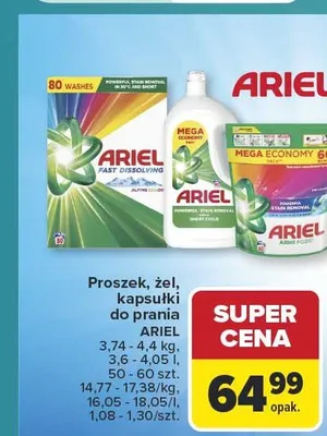 Żel do prania Ariel Mountain Spring promocja w Carrefour Market