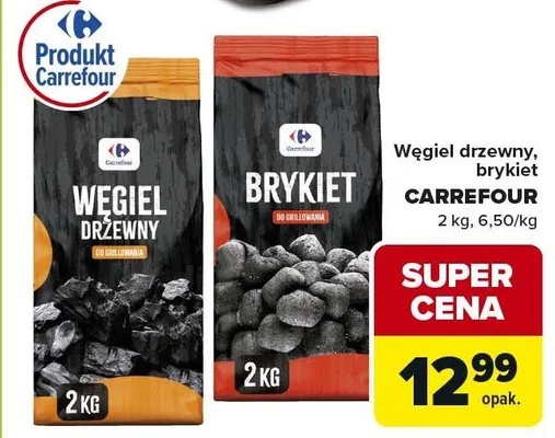 Węgiel drzewny, brykiet Carrefour promocja w Carrefour Market