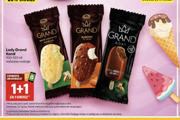 Lody Grand Almond promocja w Delikatesy Centrum