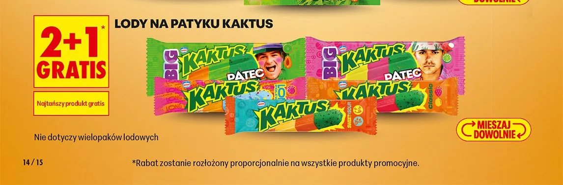 Lody na patyku Big Kaktus Patec promocja w Biedronka