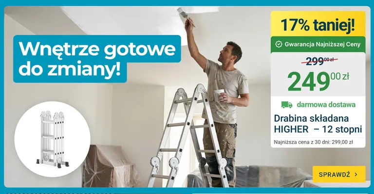 Drabina składana HIGHER 12 stopni promocja w ERLI