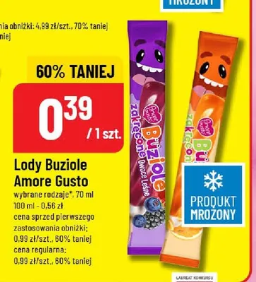 Lody Buziole Amore Gusto promocja w POLOmarket