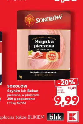 Szynka pieczona w plastrach Sokołów promocja w Kaufland