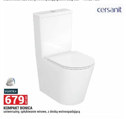 Kompakt Cersanit BONICA uniwersalny, spłukiwanie wirowe, z deską wolnoopadającą promocja w Merkury Market