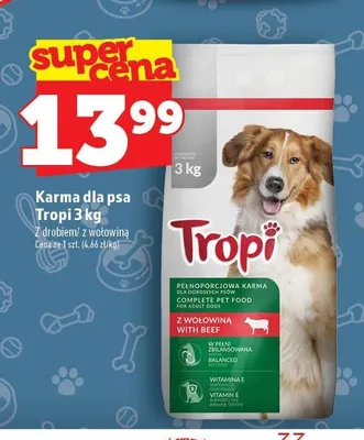 Karma dla psa Tropi z drobiem promocja w TOPAZ