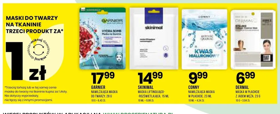 Nawilżająca maska do twarzy Garnier promocja w Drogerie Natura
