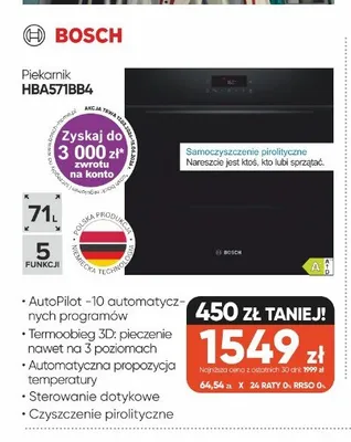 Piekarnik BOSCH HBA571BB4 promocja w Max Elektro
