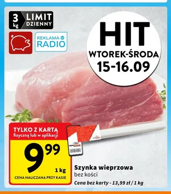 Szynka wieprzowa bez kości promocja w Intermarche