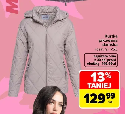 Kurtka pikowana damska TEX promocja w Carrefour