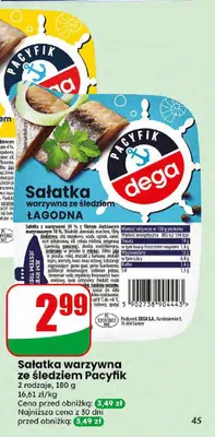 Sałatka warzywna ze śledziem i jajkiem Dega Pacyfik promocja w Dino